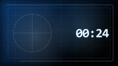 30 Second Countdown Timer - Blue Blueprint HUD 4K Animation Stock Footage 340337381