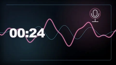 30 Second Countdown Timer - Broadcast Audio Waveform 4K Animation Stock Footage 340337817
