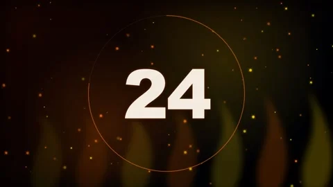 30 Second Countdown Timer - Burning Embers 4K Animation Stock Footage 340337653