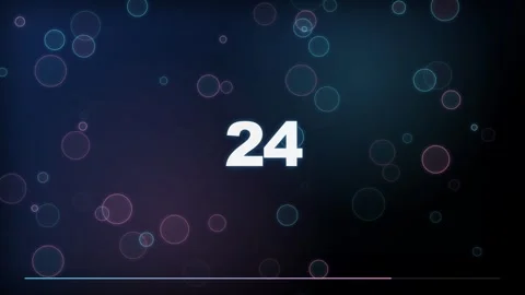 30 Second Countdown Timer - Candy Neon Glowing Circles 4K Animation Stock Footage 340337780