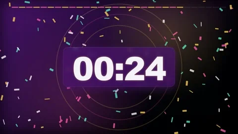 30 Second Countdown Timer - Celebration Confetti Burst 4K Animation Stock Footage 340337782