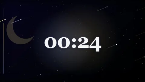 30 Second Countdown Timer - Celestial Night Sky 4K Animation Stock Footage 340337672