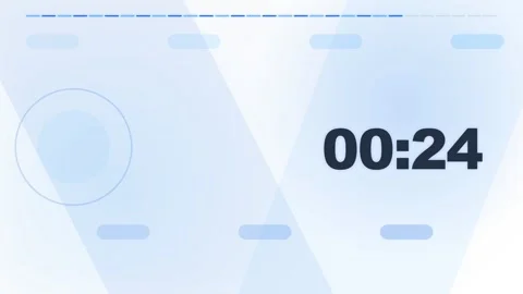 30 Second Countdown Timer - Clean Minimalist Blue 4K Animation Stock Footage 340337822