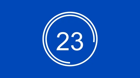 30 Second Countdown Timer Clock Landscape Blue White Vídeos de archivo 281791417