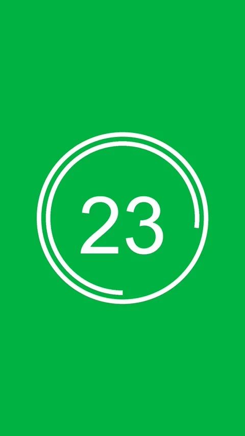 30 Second Countdown Timer Clock Vertical Green White 库存影片 281791442