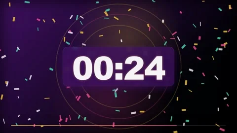 30 Second Countdown Timer - Colorful Confetti Party 4K Animation Stock Footage 340337465