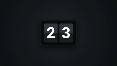 30 Second Countdown Timer Dark Mode Flip Clock Animation Stock Footage 341462050