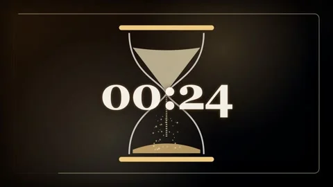 30 Second Countdown Timer - Desert Golden Hourglass 4K Animation Stock Footage 340337750