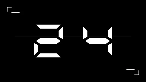 30 Second Countdown Timer with Digital Glitch Effect Stock Footage 345204405