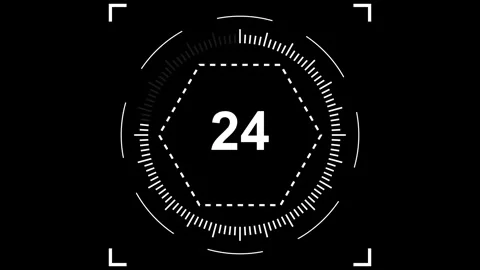 30 second countdown timer display on black background Stock Footage 345205999