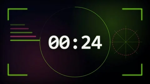 30 Second Countdown Timer - Esports Sci-Fi HUD 4K Animation Stock Footage 340337794
