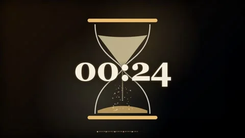 30 Second Countdown Timer - Falling Sand Golden Hourglass 4K Animation Stock Footage 340337416