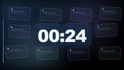 30 Second Countdown Timer - Frosted Glass Futuristic HUD 4K Animation Stock Footage 340337642