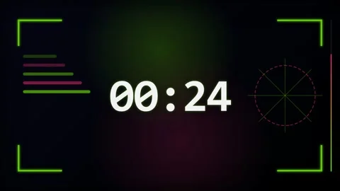 30 Second Countdown Timer - Gaming Sci-Fi HUD 4K Animation Stock Footage 340337467