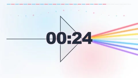 30 Second Countdown Timer - Glass Prism Rainbow Spectrum 4K Animation Vídeo Stock 340337985