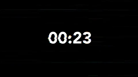 30 Second Countdown Timer Glitch Animation with Digital Distortion on Black.. Stock Footage 331764371