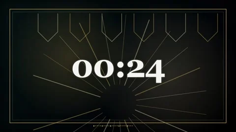 30 Second Countdown Timer - Golden Art Deco 4K Animation 库存影片 340337523