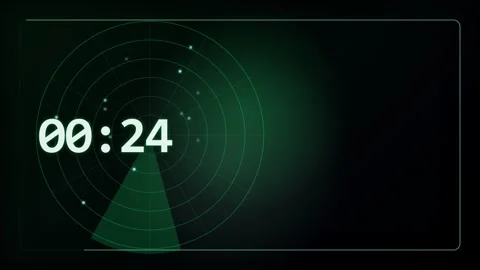 30 Second Countdown Timer - Green Radar HUD Sweep 4K Animation Vídeo Stock 340337678