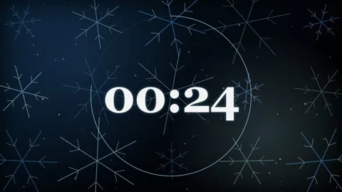 30 Second Countdown Timer - Ice Crystal Snowflake 4K Animation Stock Footage 340337352