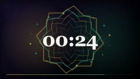 30 Second Countdown Timer - Islamic Geometric Star 4K Animation Stock Footage 340337549