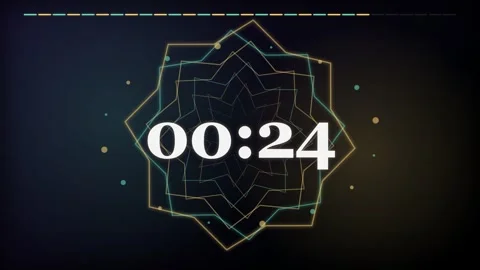 30 Second Countdown Timer - Islamic Crystal Star Mandala 4K Animation Vídeos de archivo 340337933