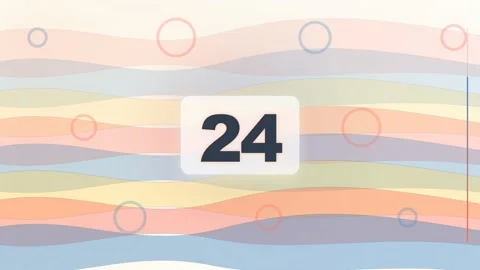 30 Second Countdown Timer - Layered Pastel Paper Waves 4K Animation 库存影片 340337666