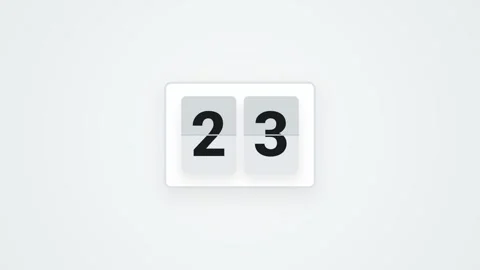 30 Second Countdown Timer Light Mode Flip Clock Animation Stock Footage 341462042