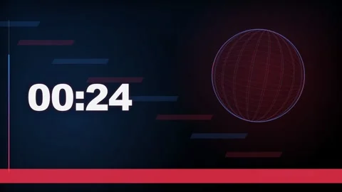 30 Second Countdown Timer - Live News Tech HUD 4K Animation Vídeo Stock 340337831