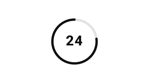 30 Second Countdown Timer, Minimal Circle Progress Bar Stock Footage 341251243