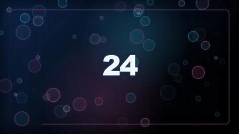 30 Second Countdown Timer - Neon Bubble Circles 4K Animation Stock Footage 340337454