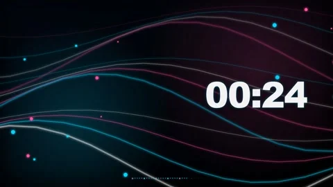 30 Second Countdown Timer - Neon Light Trails 4K Animation Stock Footage 340337597