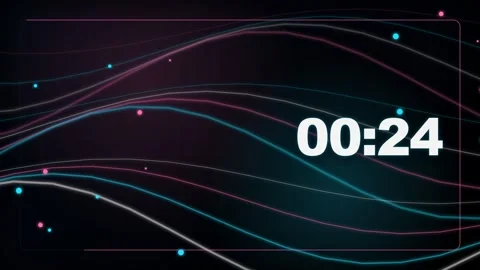 30 Second Countdown Timer - Neon Laser Ribbon Wave 4K Animation Stock Footage 340337997