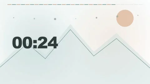 30 Second Countdown Timer - Nordic Pastel Mountain 4K Animation Stock Footage 340337524