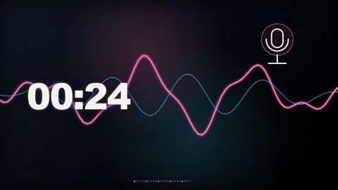 30 Second Countdown Timer - Podcast Audio Waveform 4K Animation Vídeo Stock 340337485