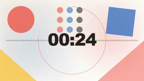 30 Second Countdown Timer - Primary Color Geometric Shapes 4K Animation Vídeos de archivo 340337851