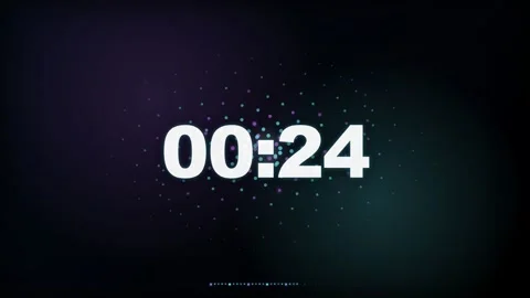30 Second Countdown Timer - Quantum Neon Particle Swirl 4K Animation Stock Footage 340337955