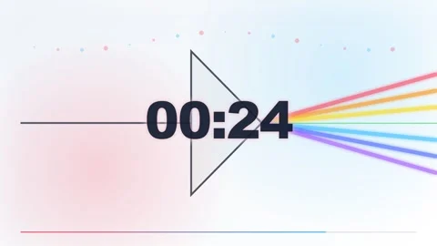 30 Second Countdown Timer - Rainbow Prism Spectrum 4K Animation Stock Footage 340337581