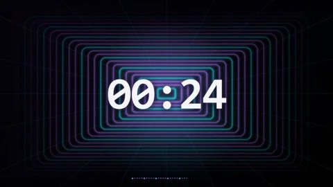 30 Second Countdown Timer - Retro Neon Infinity Tunnel 4K Animation Stock Footage 340337709