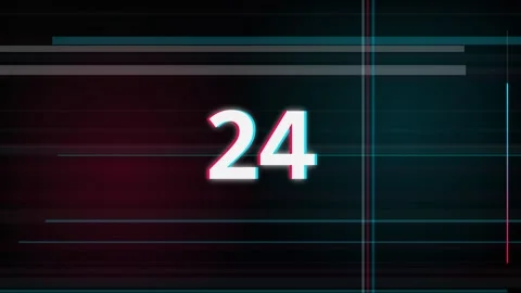 30 Second Countdown Timer - RGB Digital Glitch 4K Animation Stock Footage 340337553