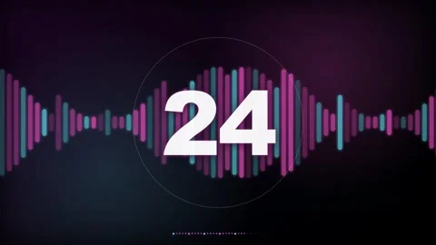 30 Second Countdown Timer - Rhythm Bars Neon Equalizer 4K Animation Stock Footage 340337815