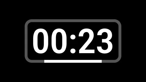 30 Second Countdown timer with rounded rectangle frame on black background Stock Footage 315335908
