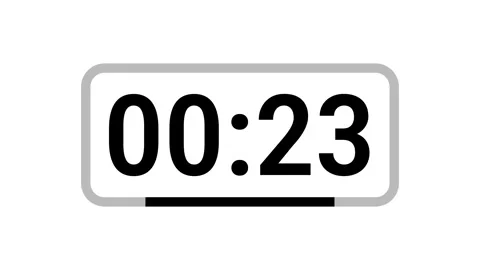 30 Second Countdown timer with rounded rectangle frame on white background Stock Footage 315335986