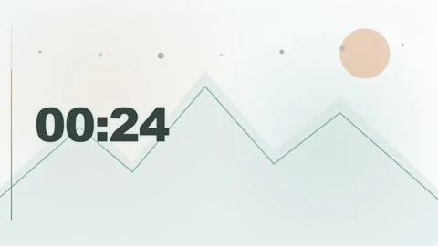 30 Second Countdown Timer - Scandinavian Line Art Mountain 4K Animation Stock Footage 340337919