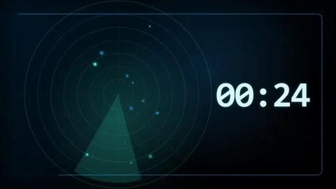 30 Second Countdown Timer - Submarine Radar Screen 4K Animation Stock Footage 340337655