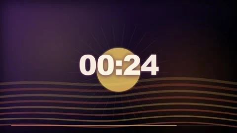 30 Second Countdown Timer - Synthwave Sunset 4K Animation Stock Footage 340337337