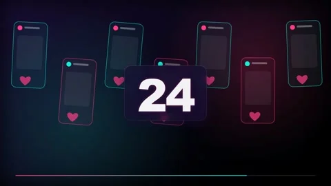 30 Second Countdown Timer - Vertical Social Media Interface 4K Animation Stock Footage 340337823