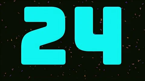 30 Second Cyan Countdown With Subtle Confetti on Black Background Vídeos de archivo 343077039