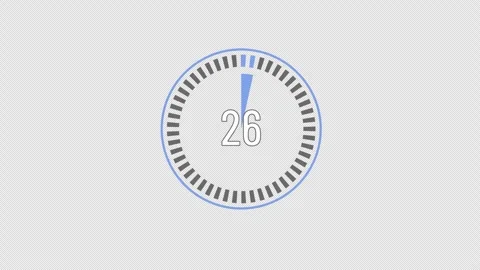 30 Second Digital Circular Countdown Timer Stock Footage 343626940