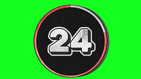 30 second digital countdown timer on green screen Stock Footage 344482602