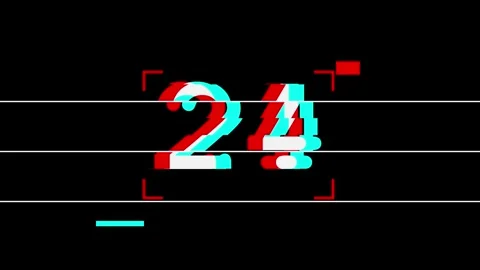 30 second digital countdown timer with glitch distortion effects Видео 345206031